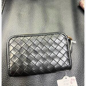 Black Woven Leather Wallet